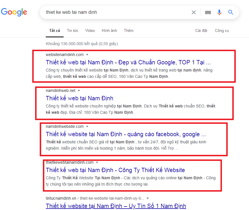 Dịch vụ seo top google tại Nam Định